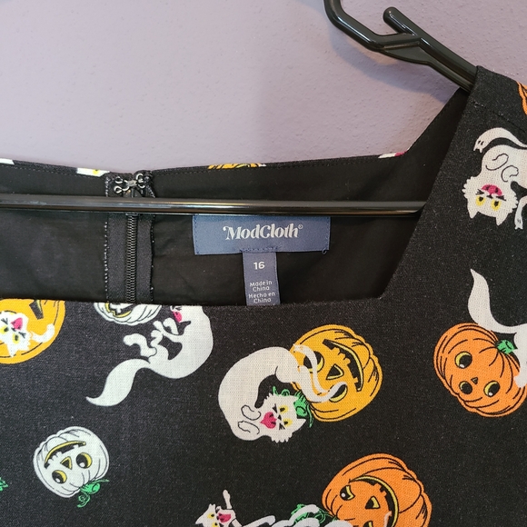 Modcloth Cats And Pumpkins Dress - Picture 6 of 8
